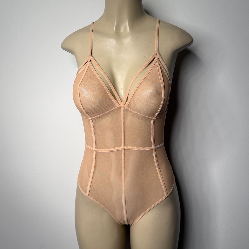 Aria Soft Peach Mesh Bodysuit